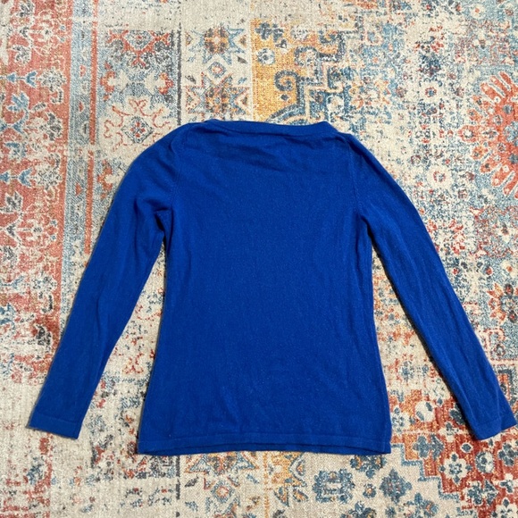 Talbots 100% cashmere royal blue long-sleeved crewneck sweater - Picture 6 of 6